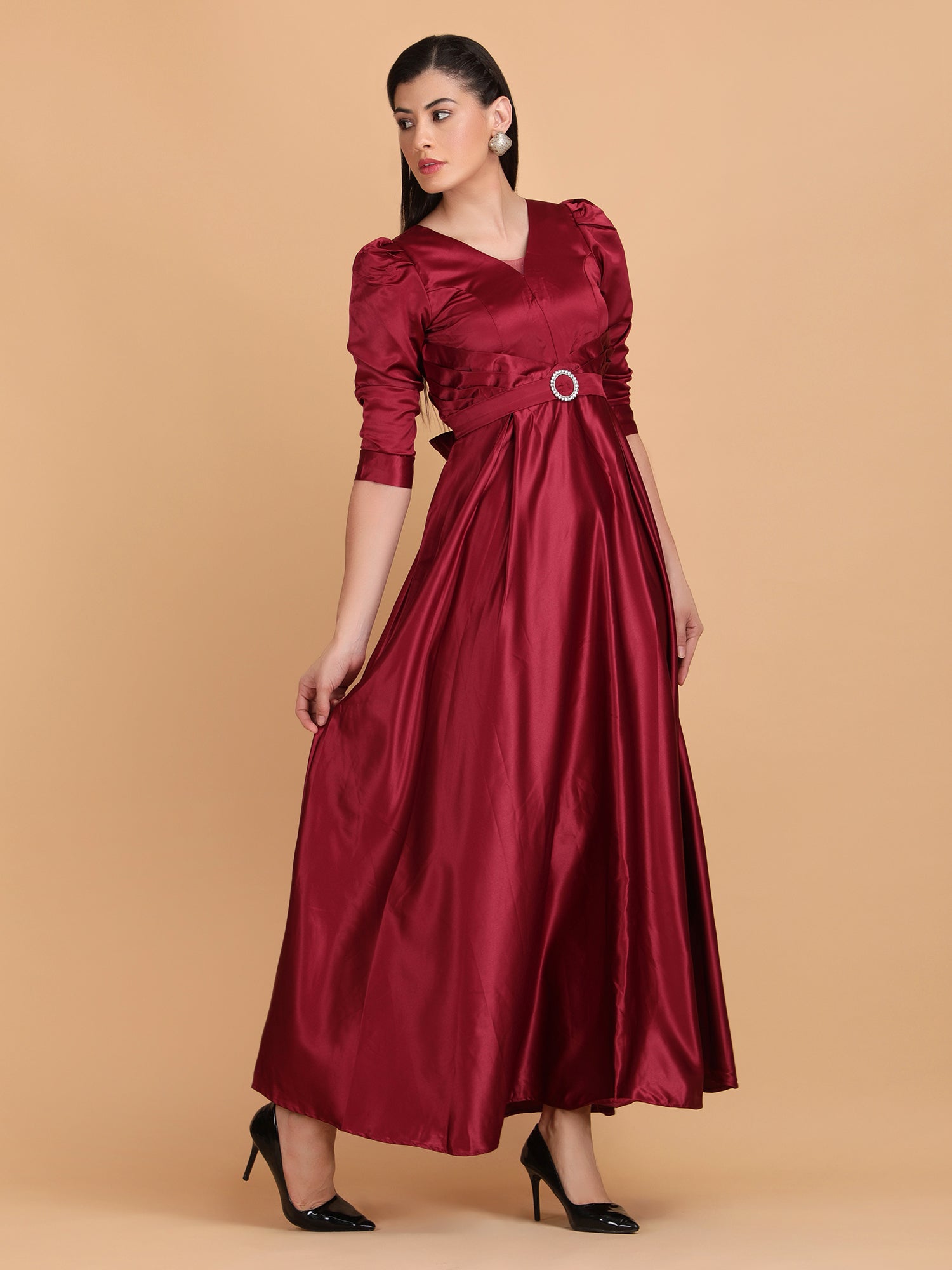 Satin Long Gown Dress – KalvinClo