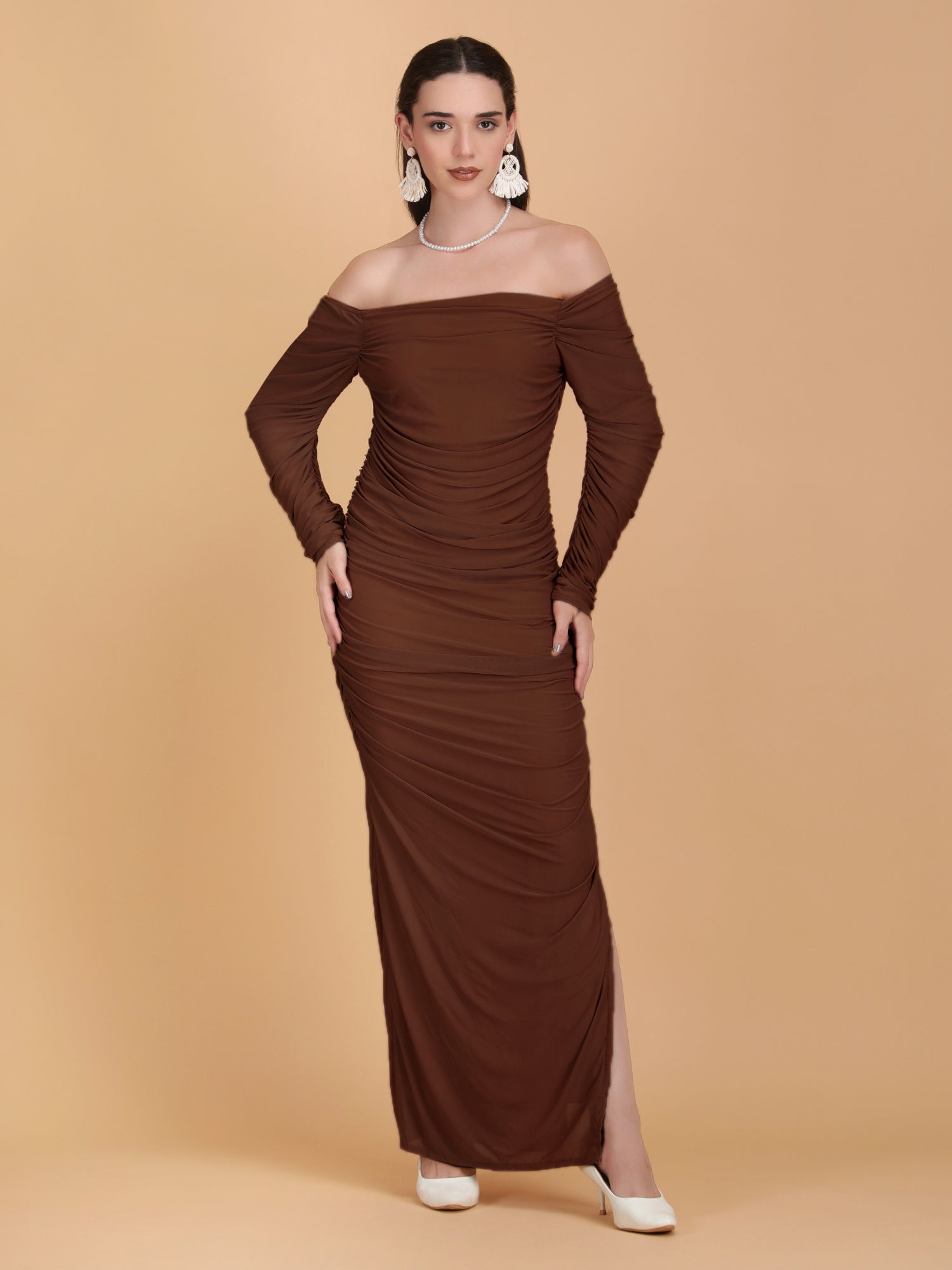 Mesh Side Slit Bodycon Dress  KalvinClo