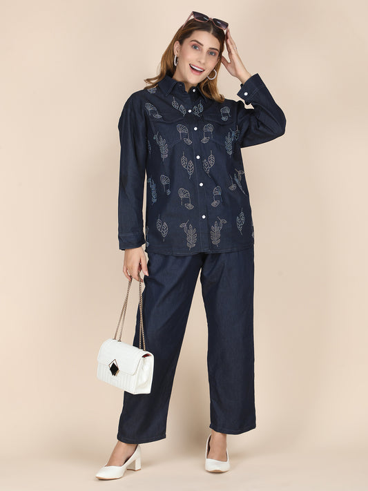Rhinestone Designer Denim Co-ord Set
