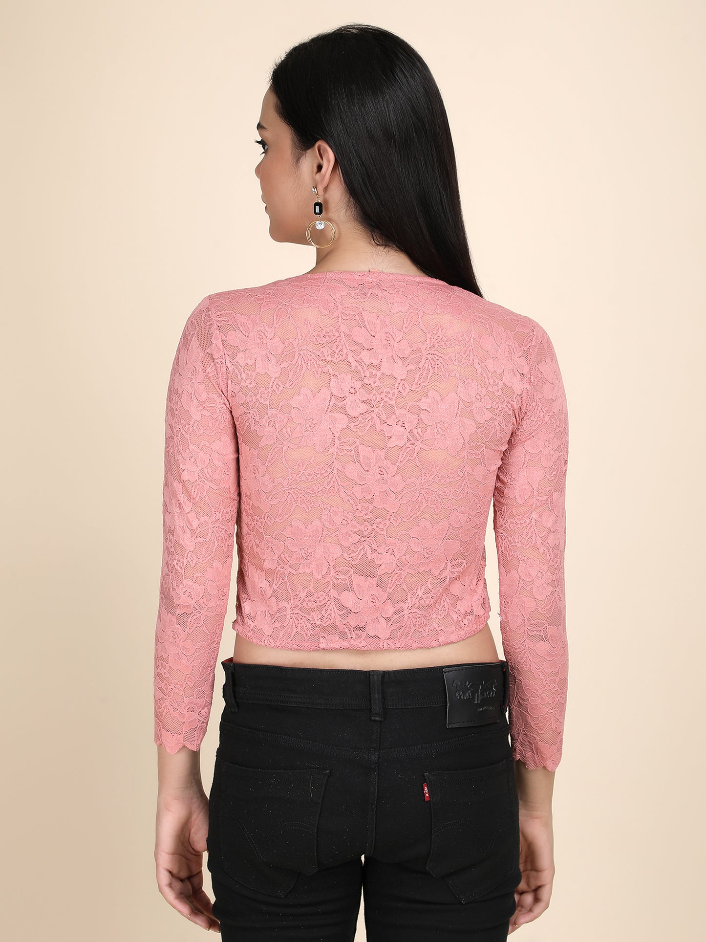 Designer Net Long Sleeves Top