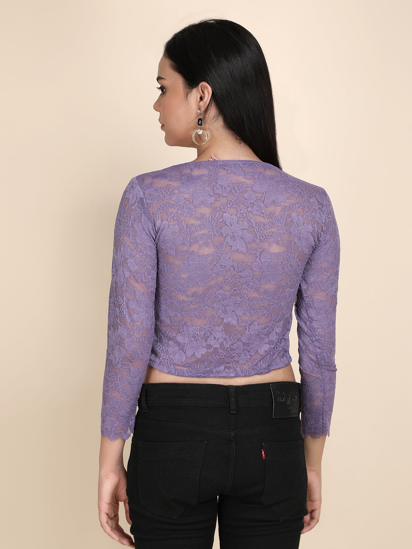 Designer Net Long Sleeves Top