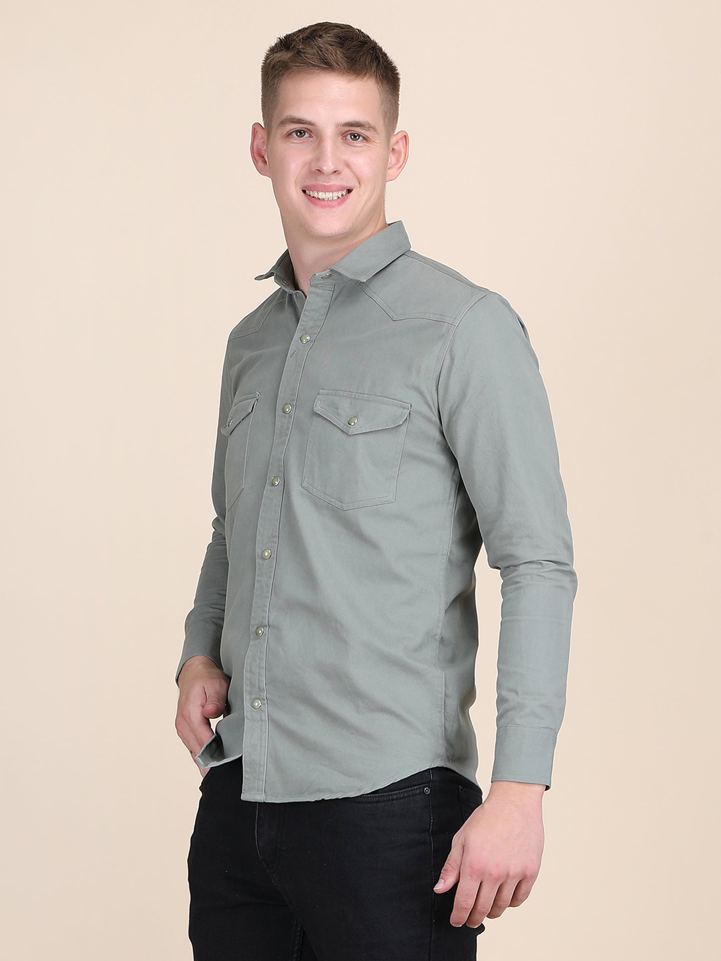 RFD Denim Spread Collar Slim Fit Shirt