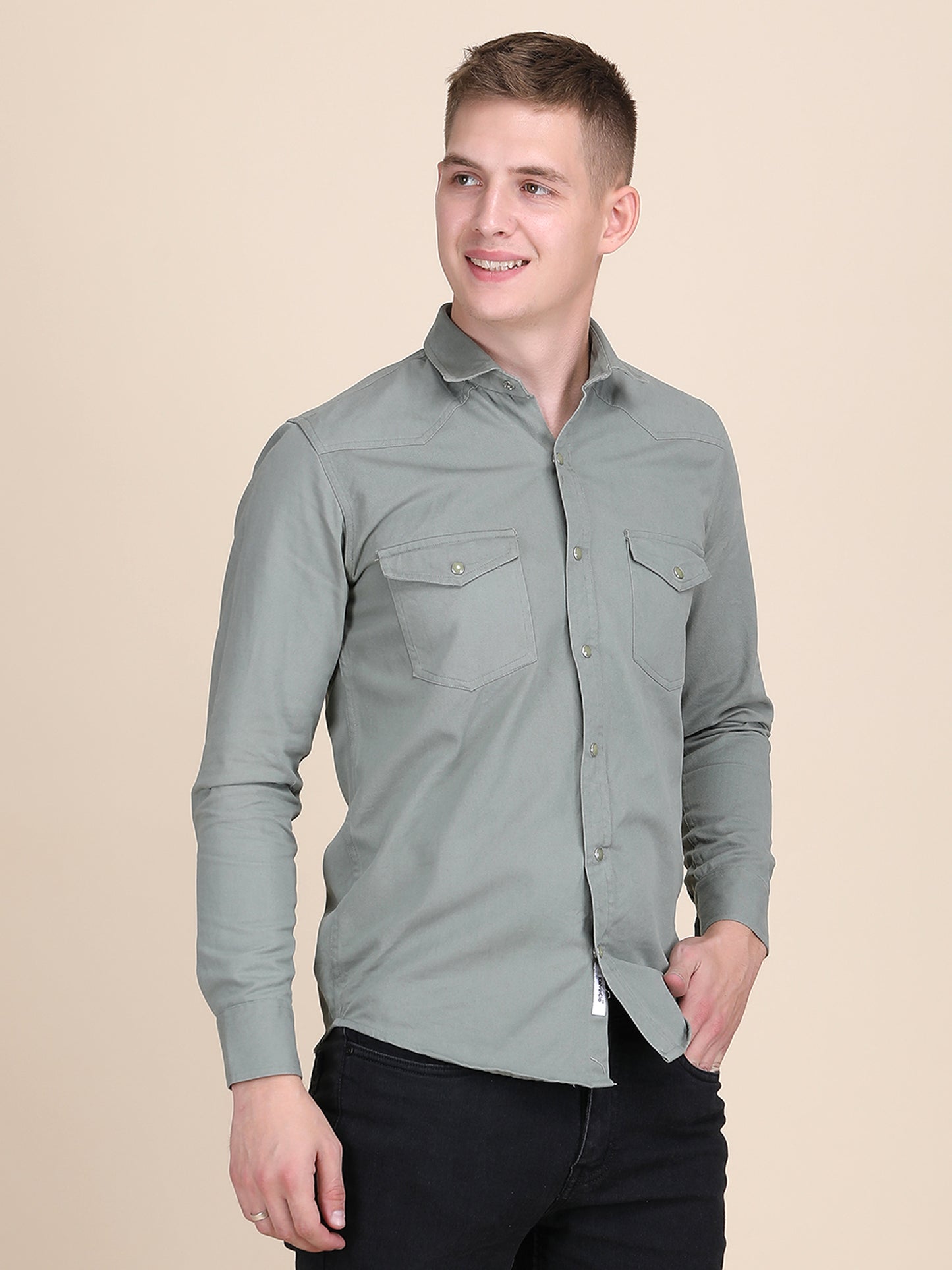 RFD Denim Spread Collar Slim Fit Shirt