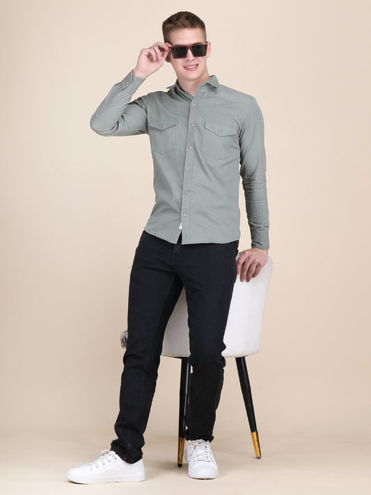 RFD Denim Spread Collar Slim Fit Shirt