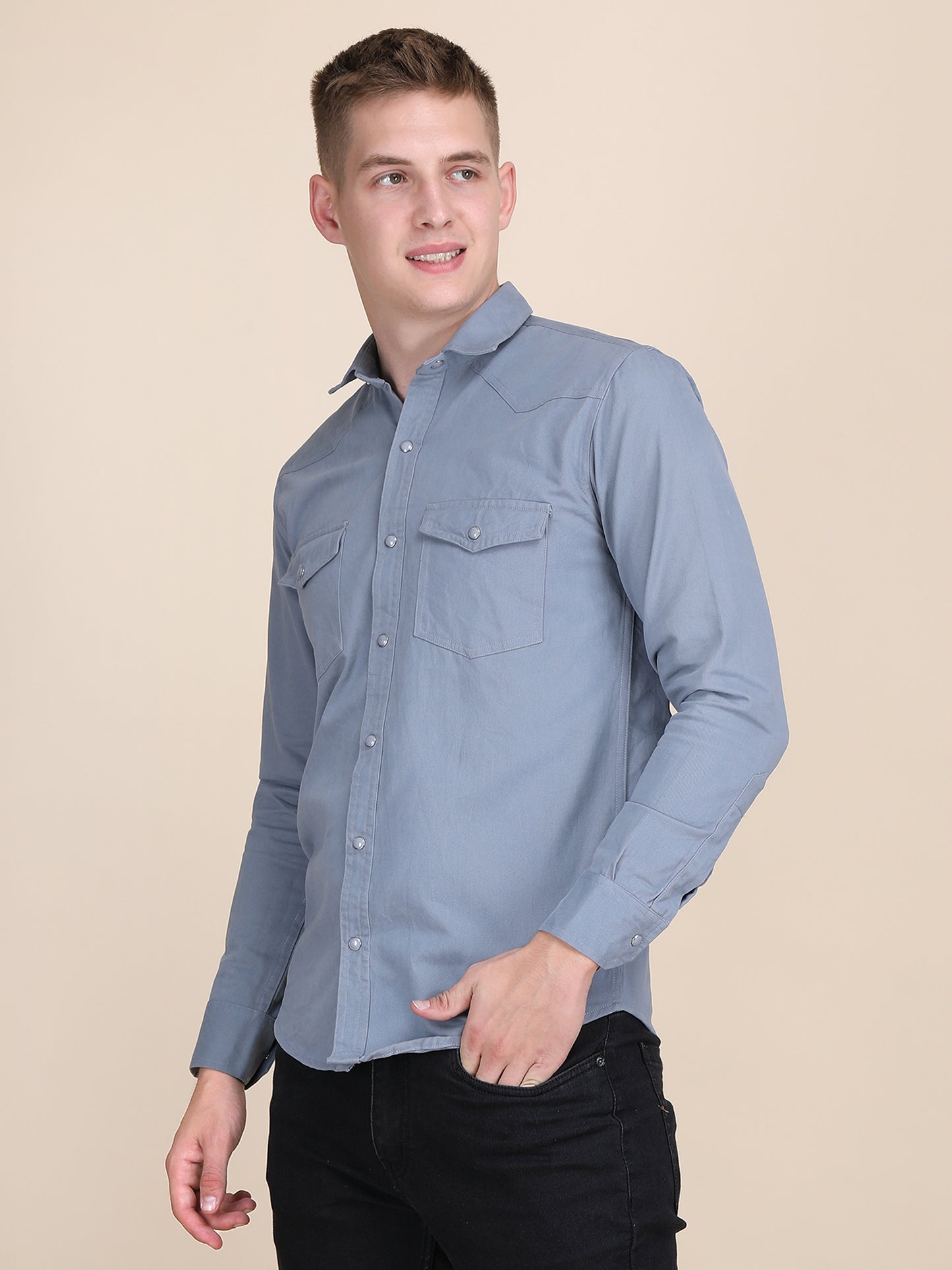 RFD Denim Spread Collar Slim Fit Shirt