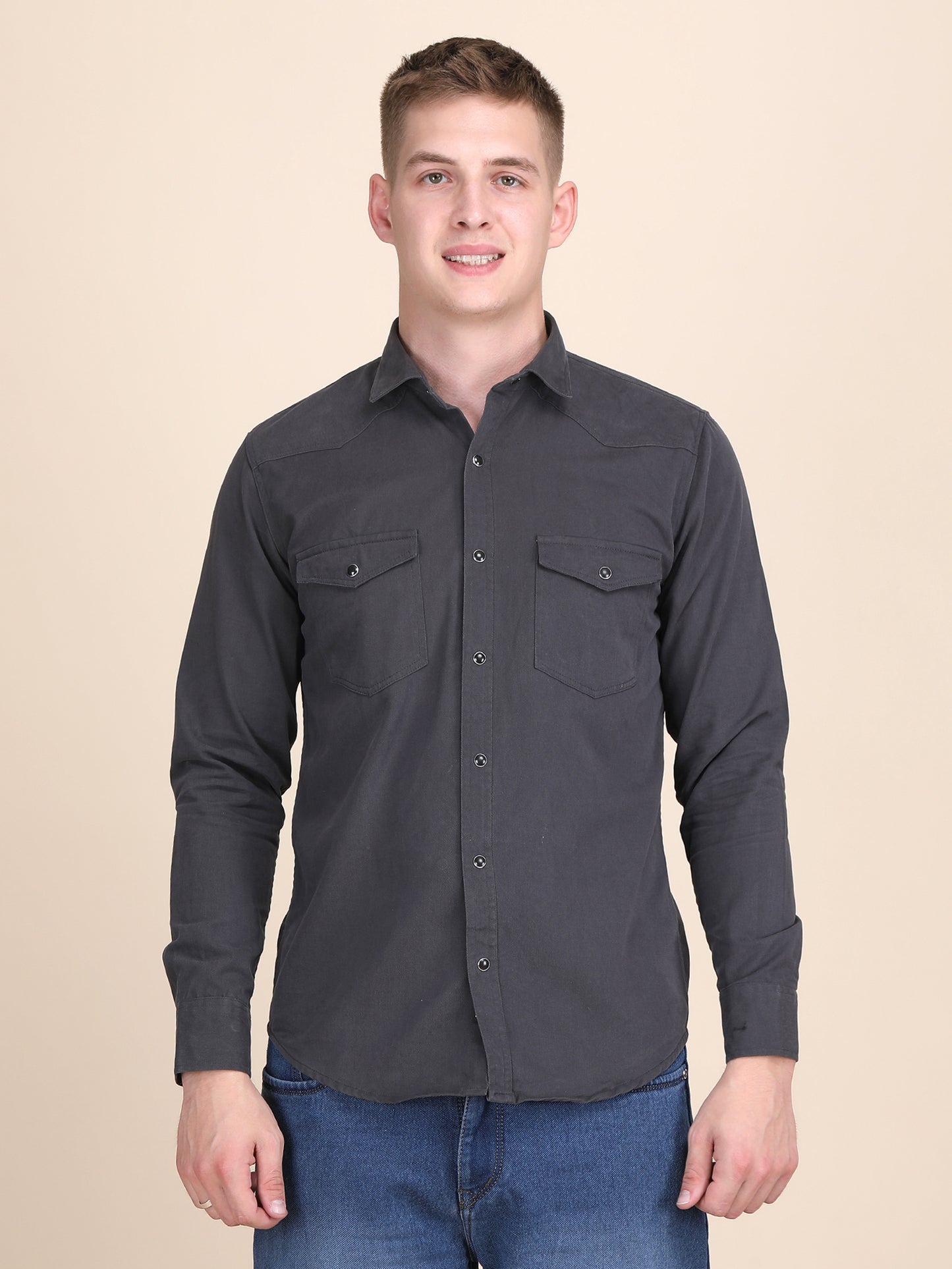 RFD Denim Spread Collar Slim Fit Shirt