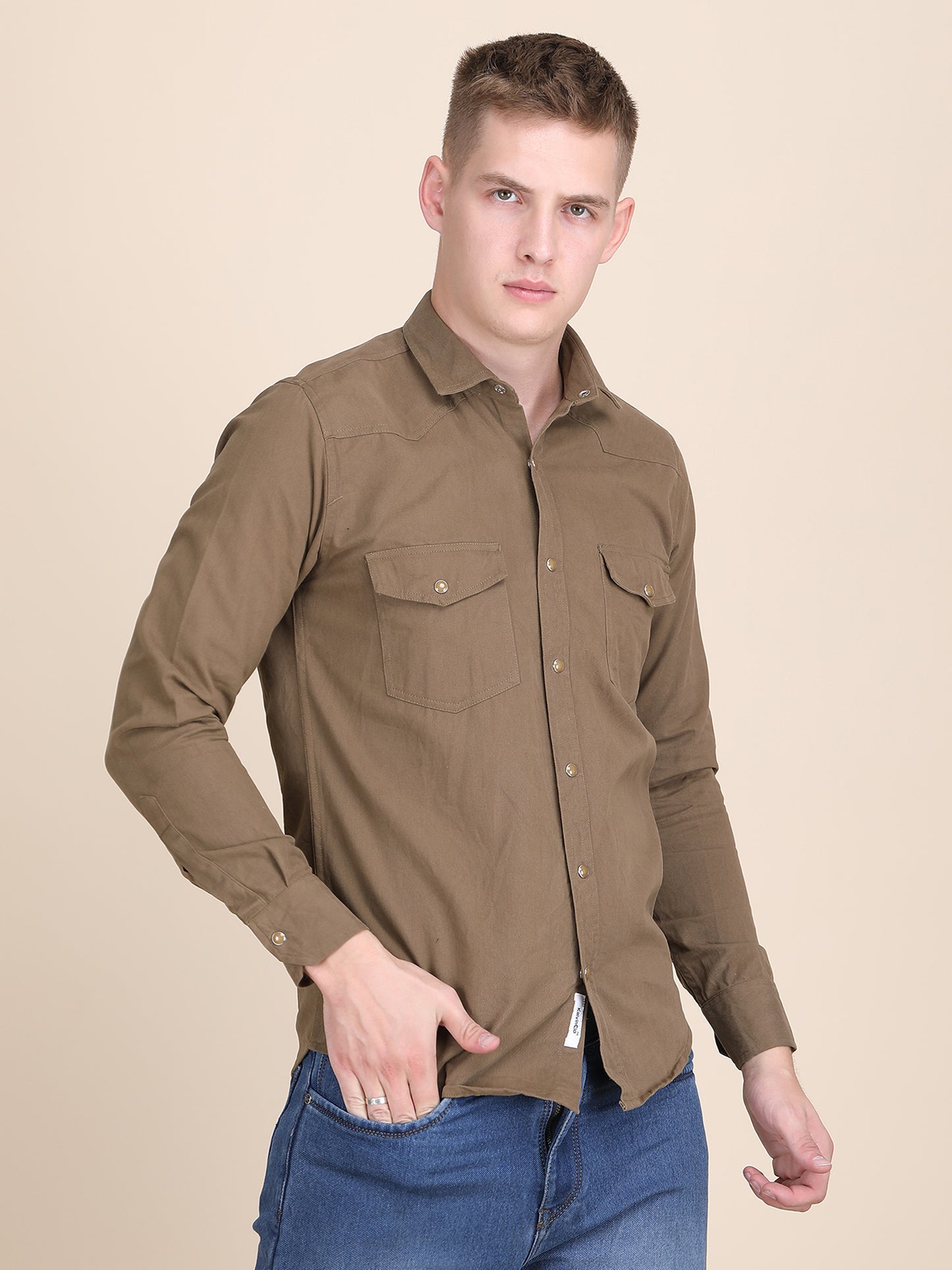 RFD Denim Spread Collar Slim Fit Shirt