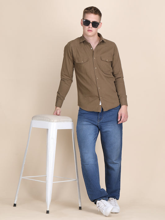 RFD Denim Spread Collar Slim Fit Shirt