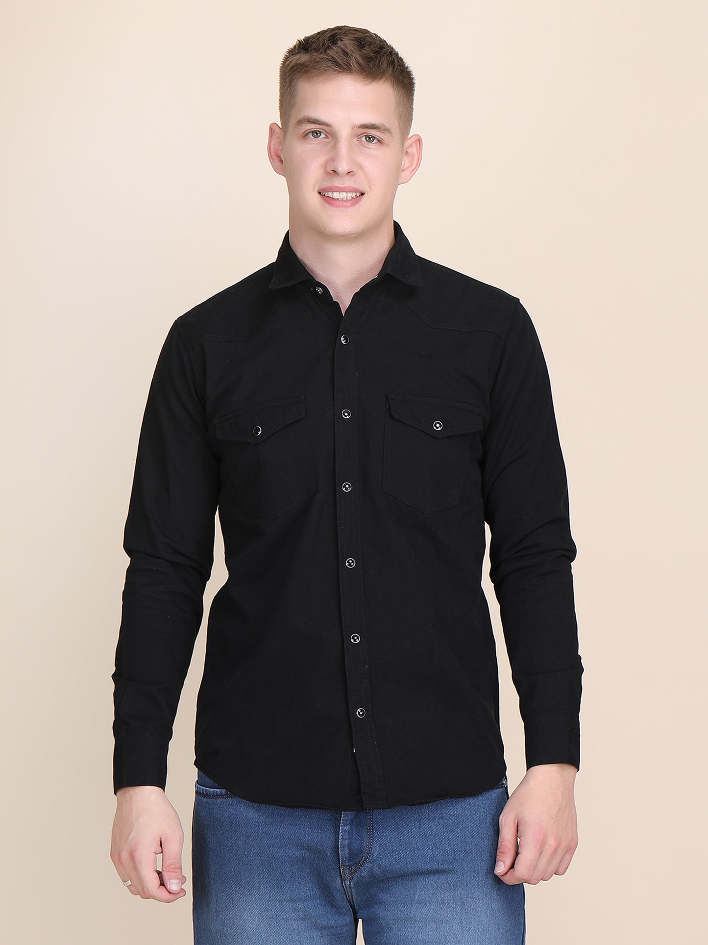 RFD Denim Spread Collar Slim Fit Shirt