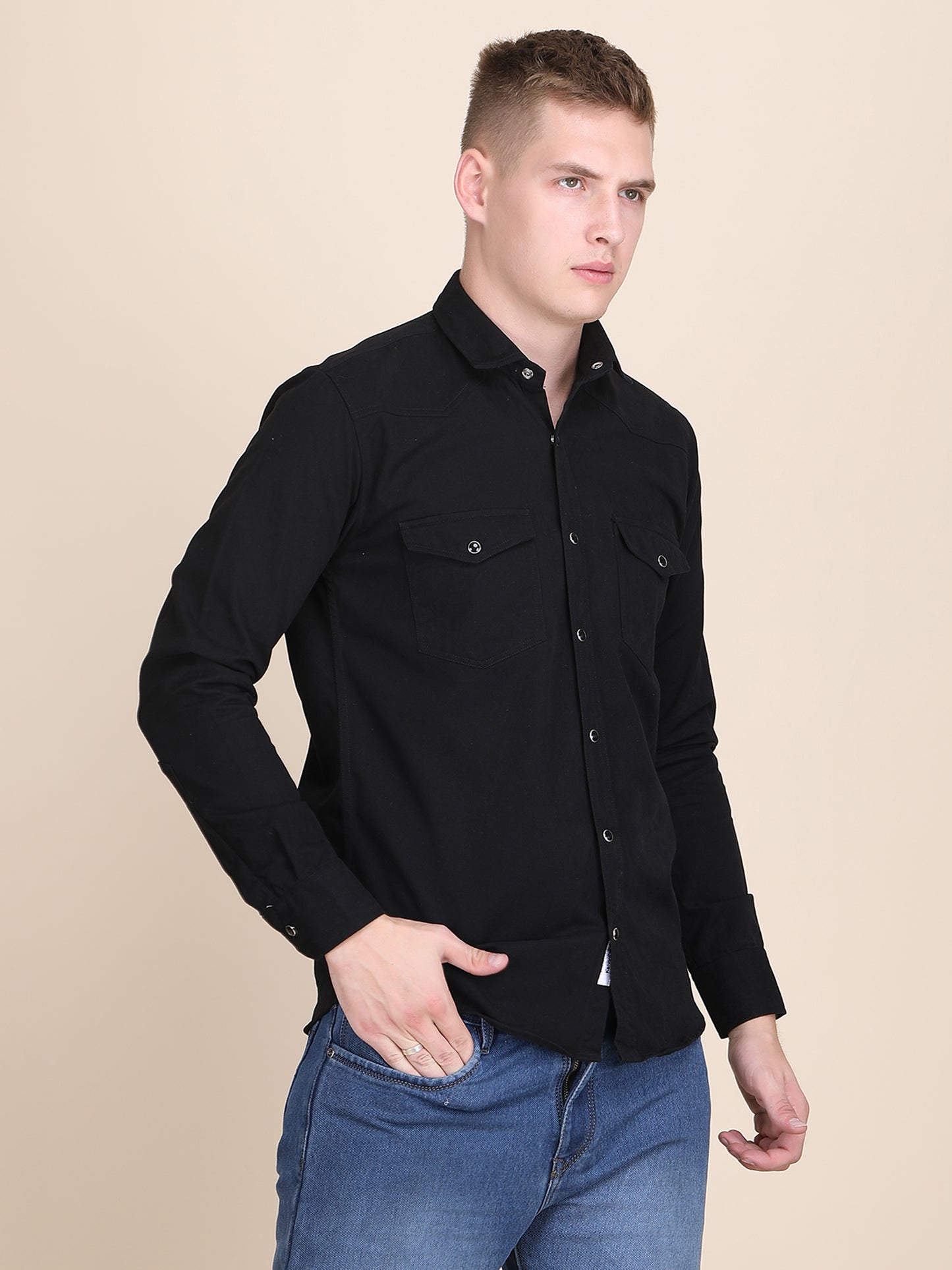 RFD Denim Spread Collar Slim Fit Shirt