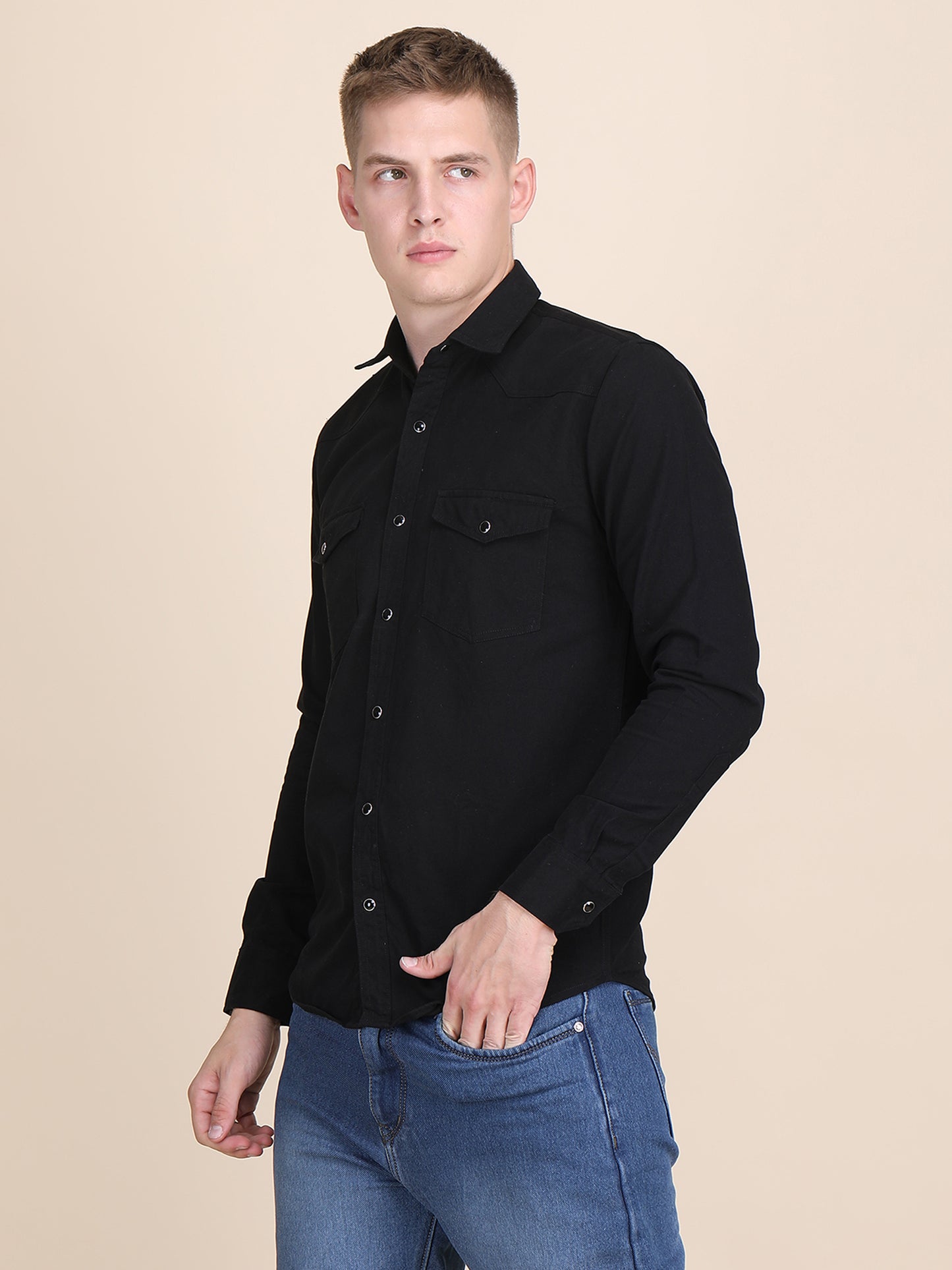 RFD Denim Spread Collar Slim Fit Shirt