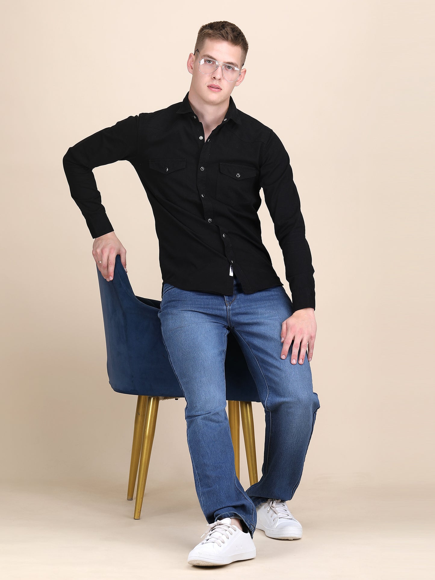 RFD Denim Spread Collar Slim Fit Shirt