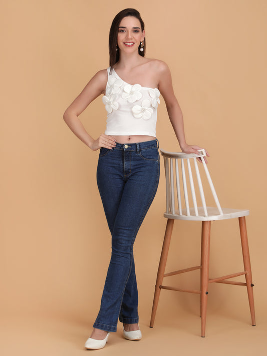 Flower Shoulder Top