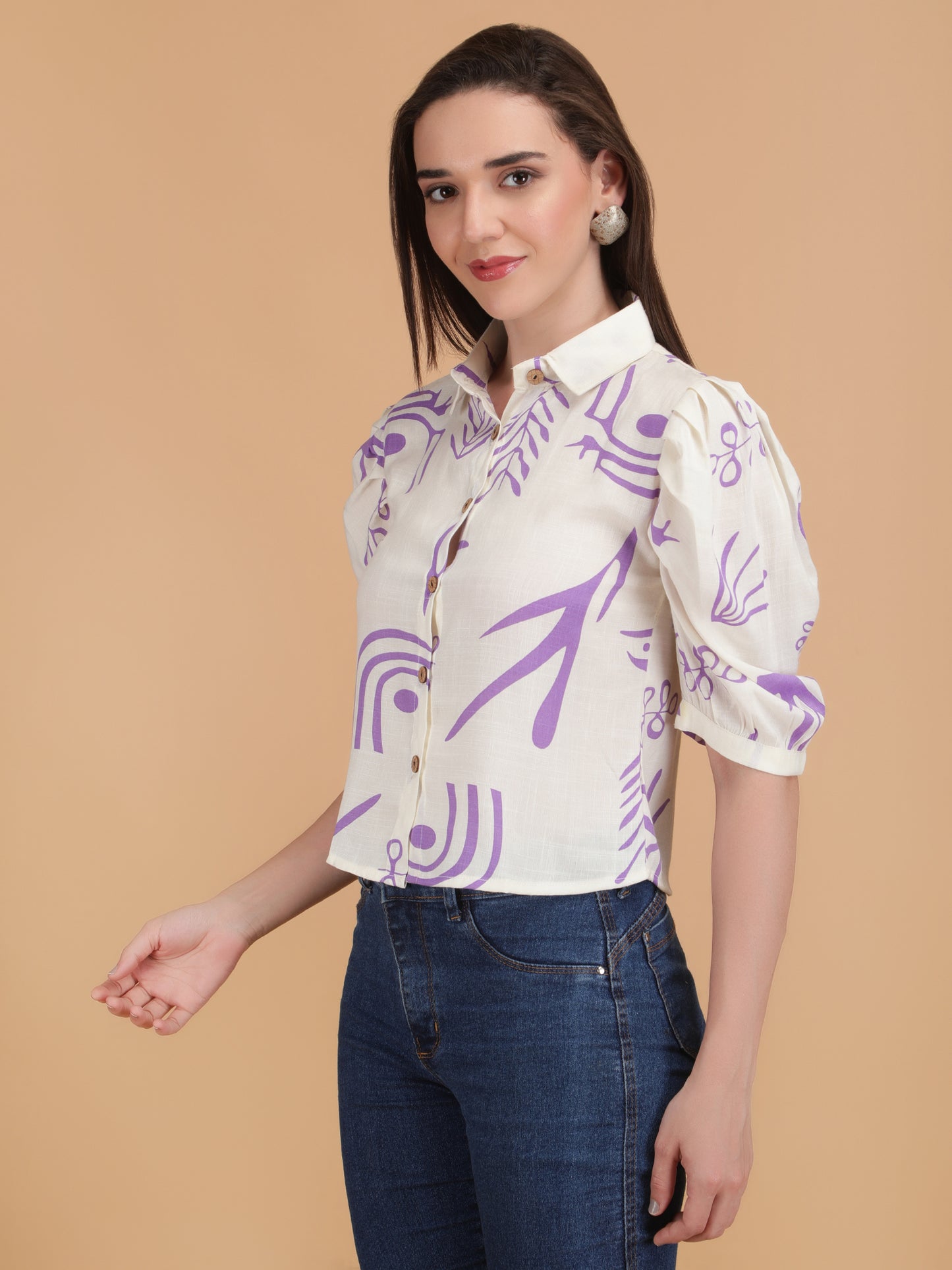 Floral Printed Collar Shirt