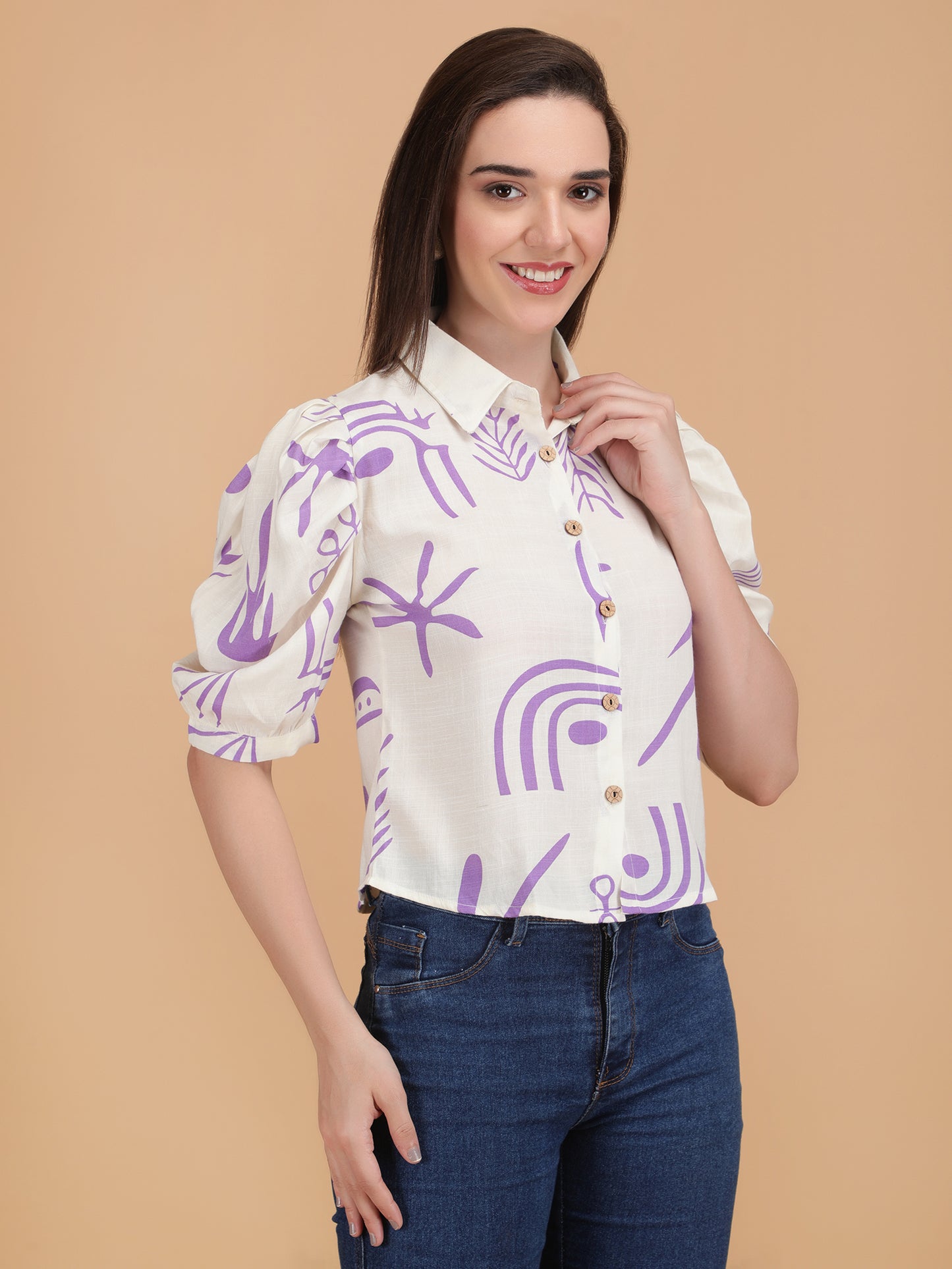 Floral Printed Collar Shirt