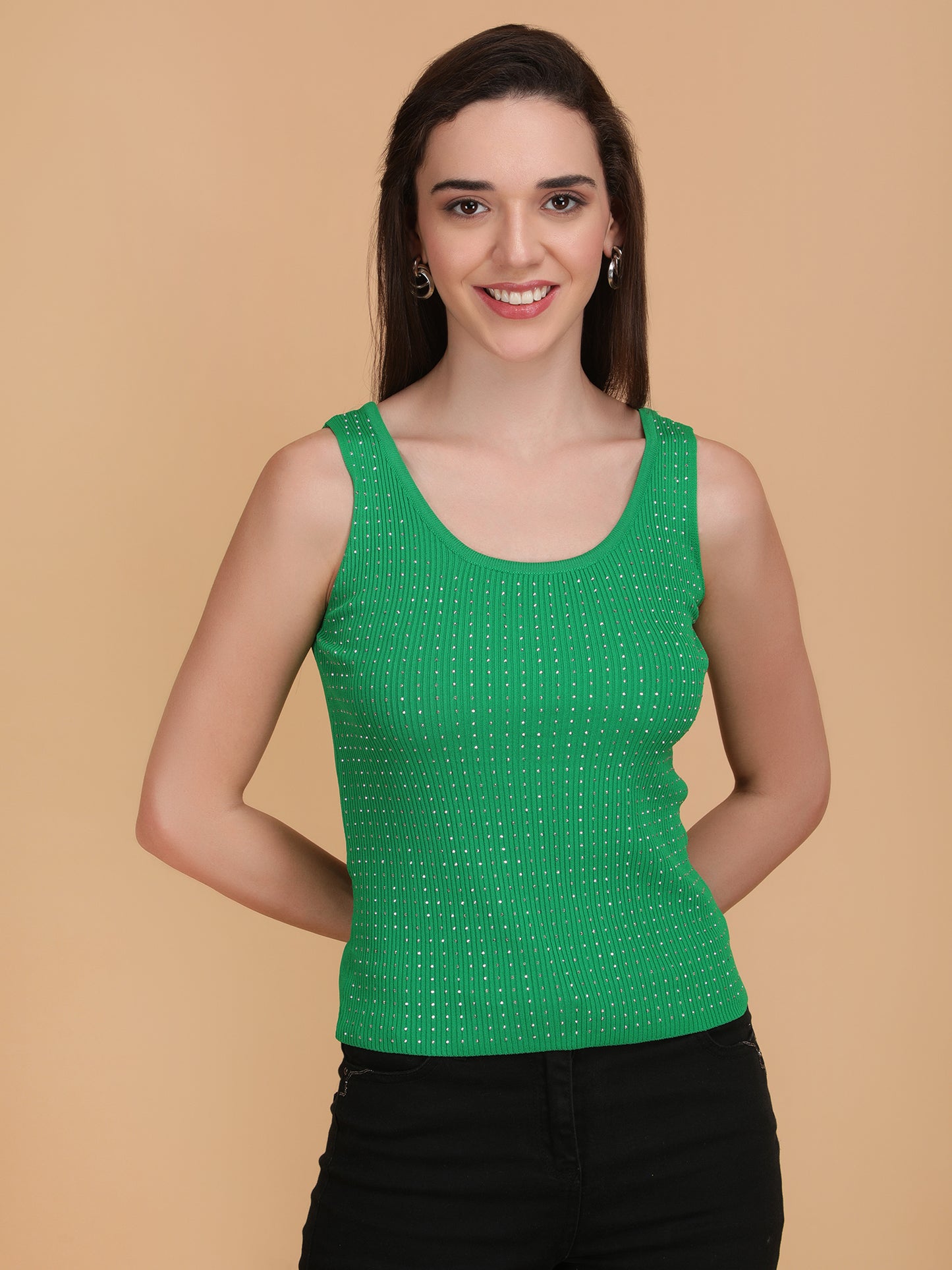 Swarovski Ribbed Top