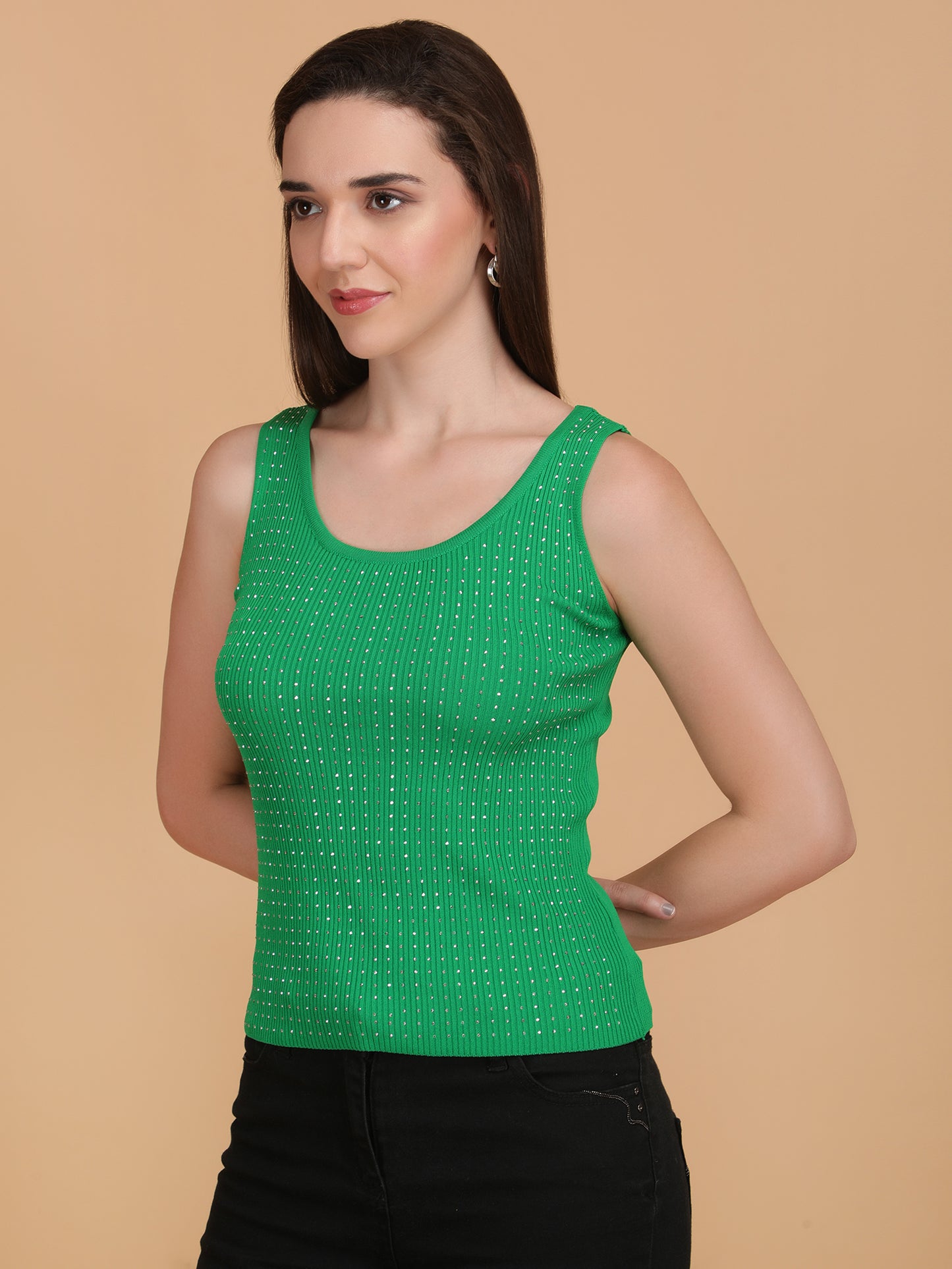 Swarovski Ribbed Top