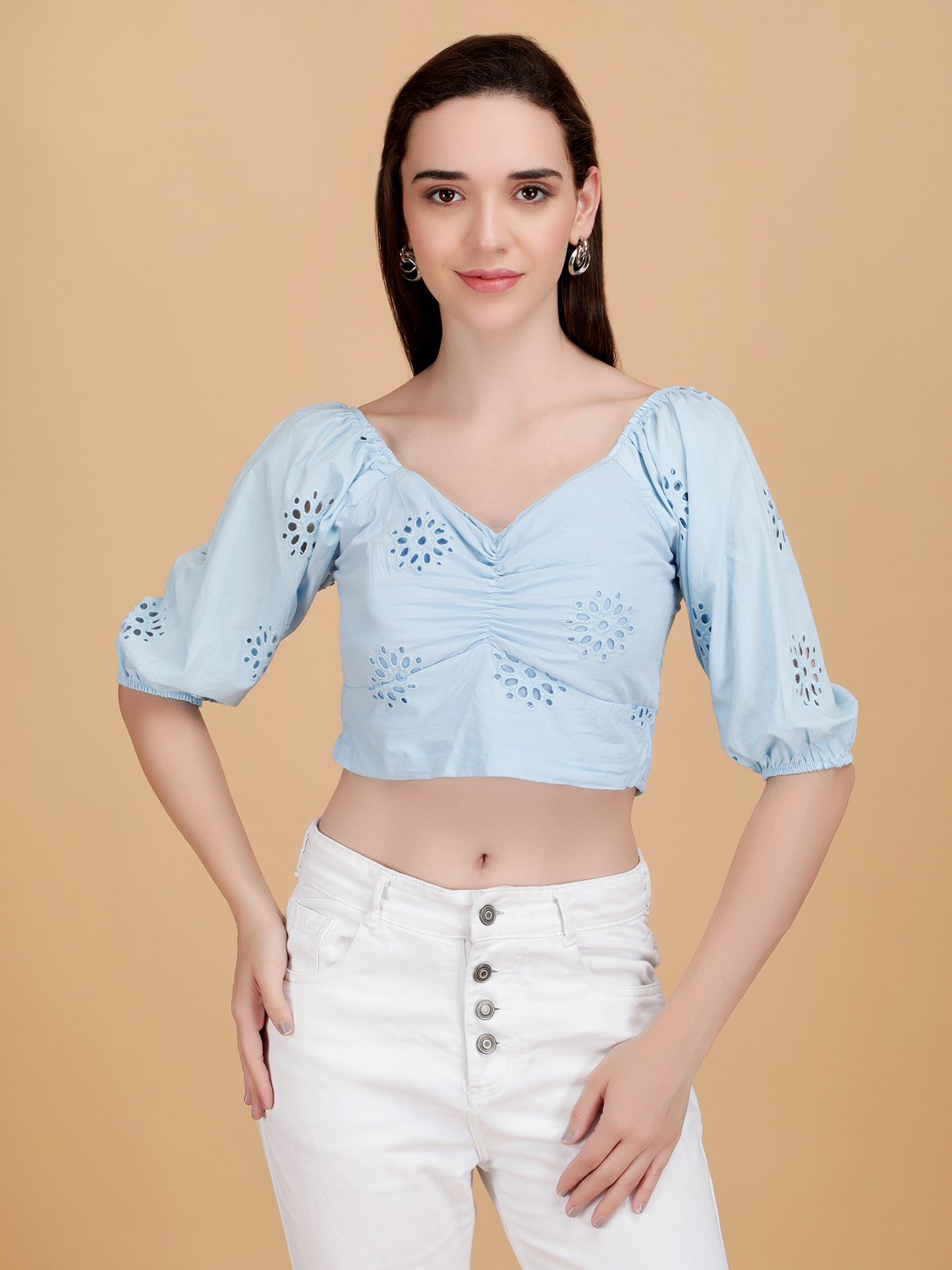 Solid Chicken Cotton Crop Top