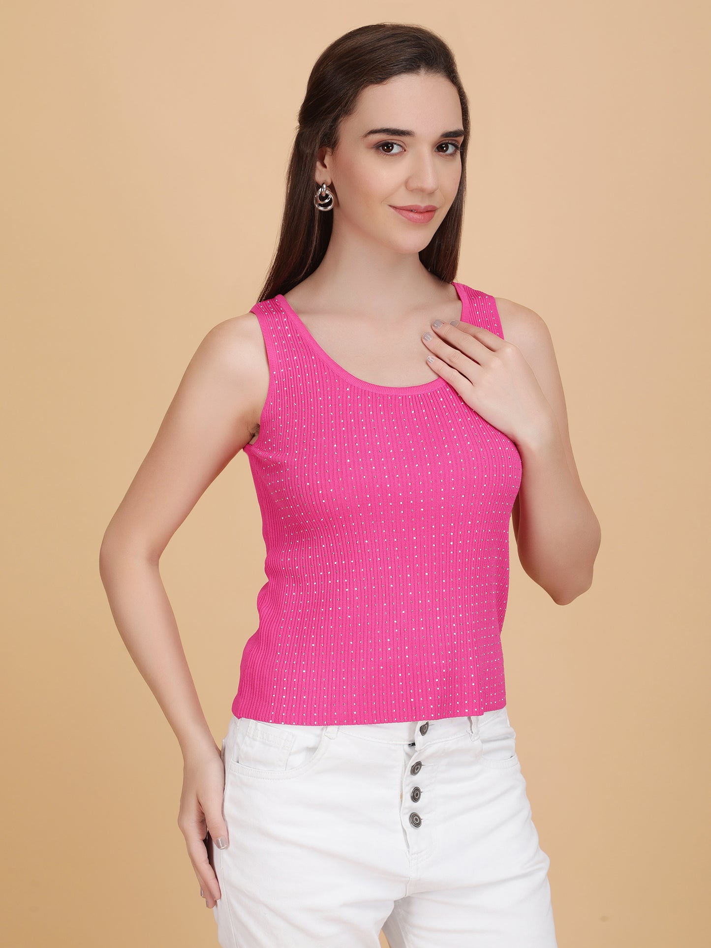 Swarovski Ribbed Top