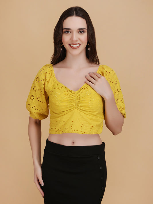 Solid Chicken Cotton Crop Top