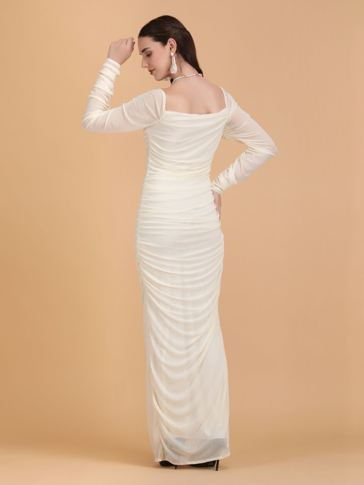 Mesh Side Slit Bodycon Dress