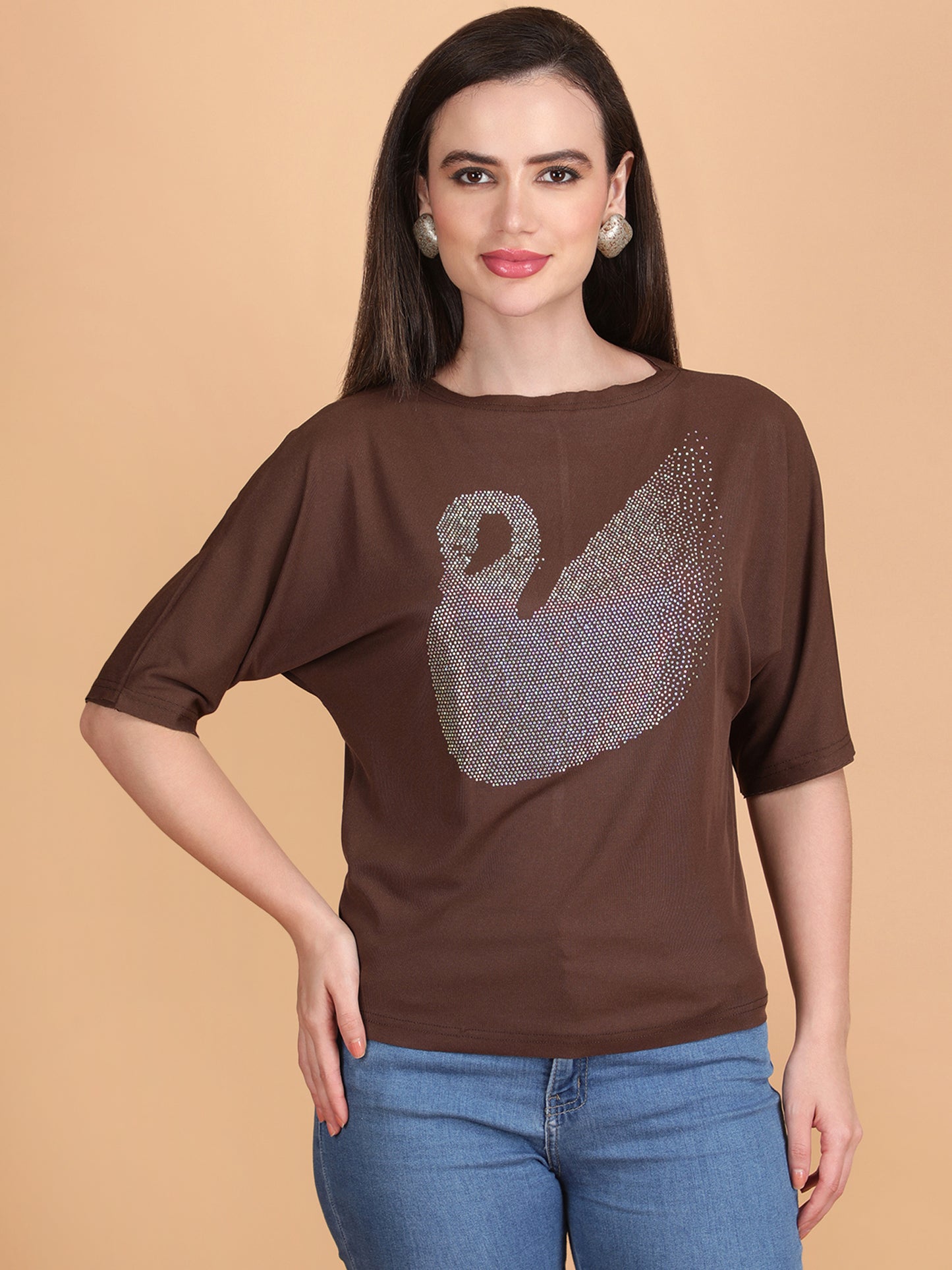 Rhinestone  Swan T-Shirt