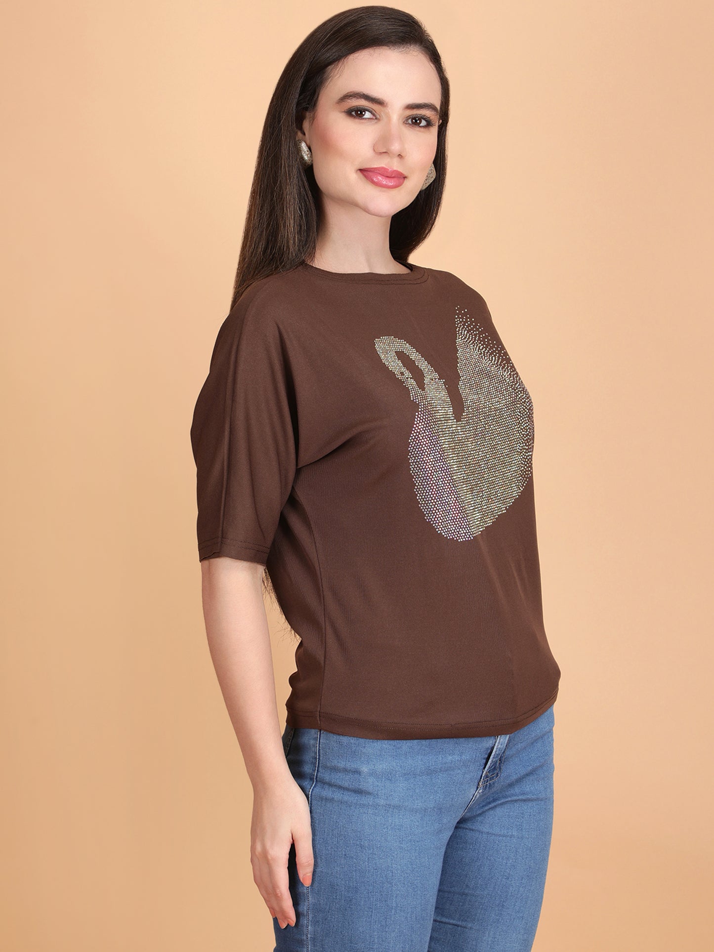 Rhinestone  Swan T-Shirt