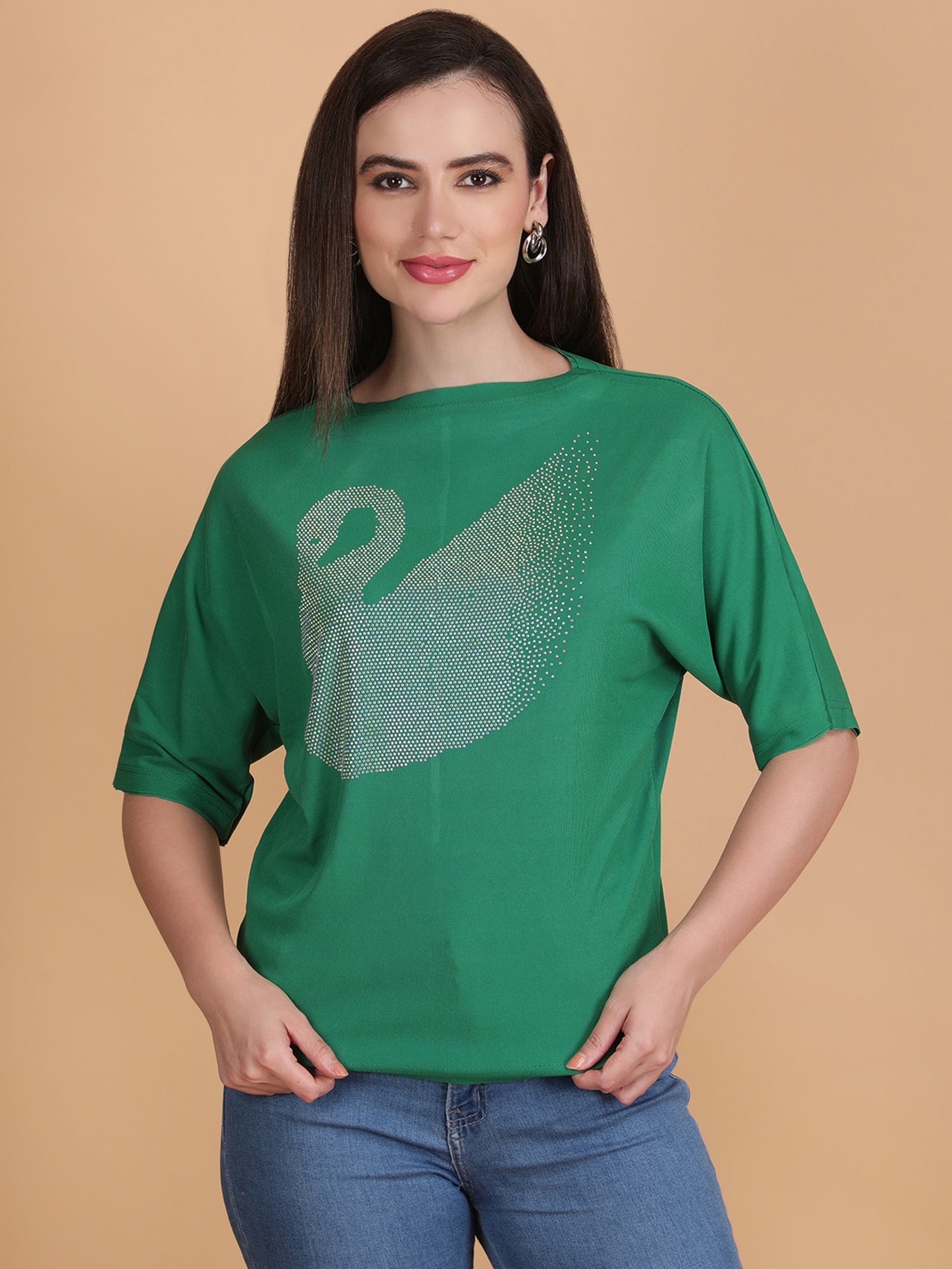 Rhinestone  Swan T-Shirt