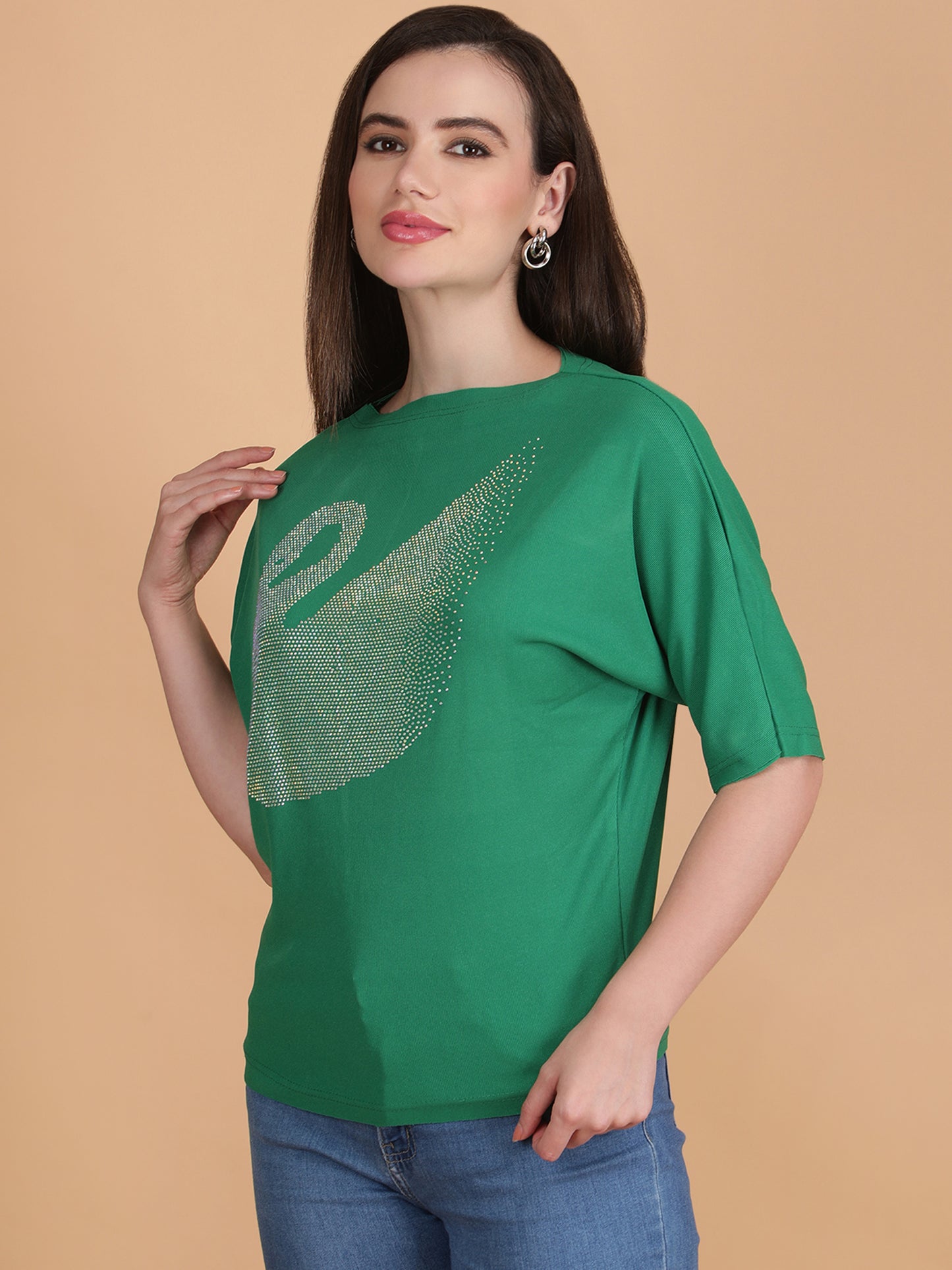 Rhinestone  Swan T-Shirt