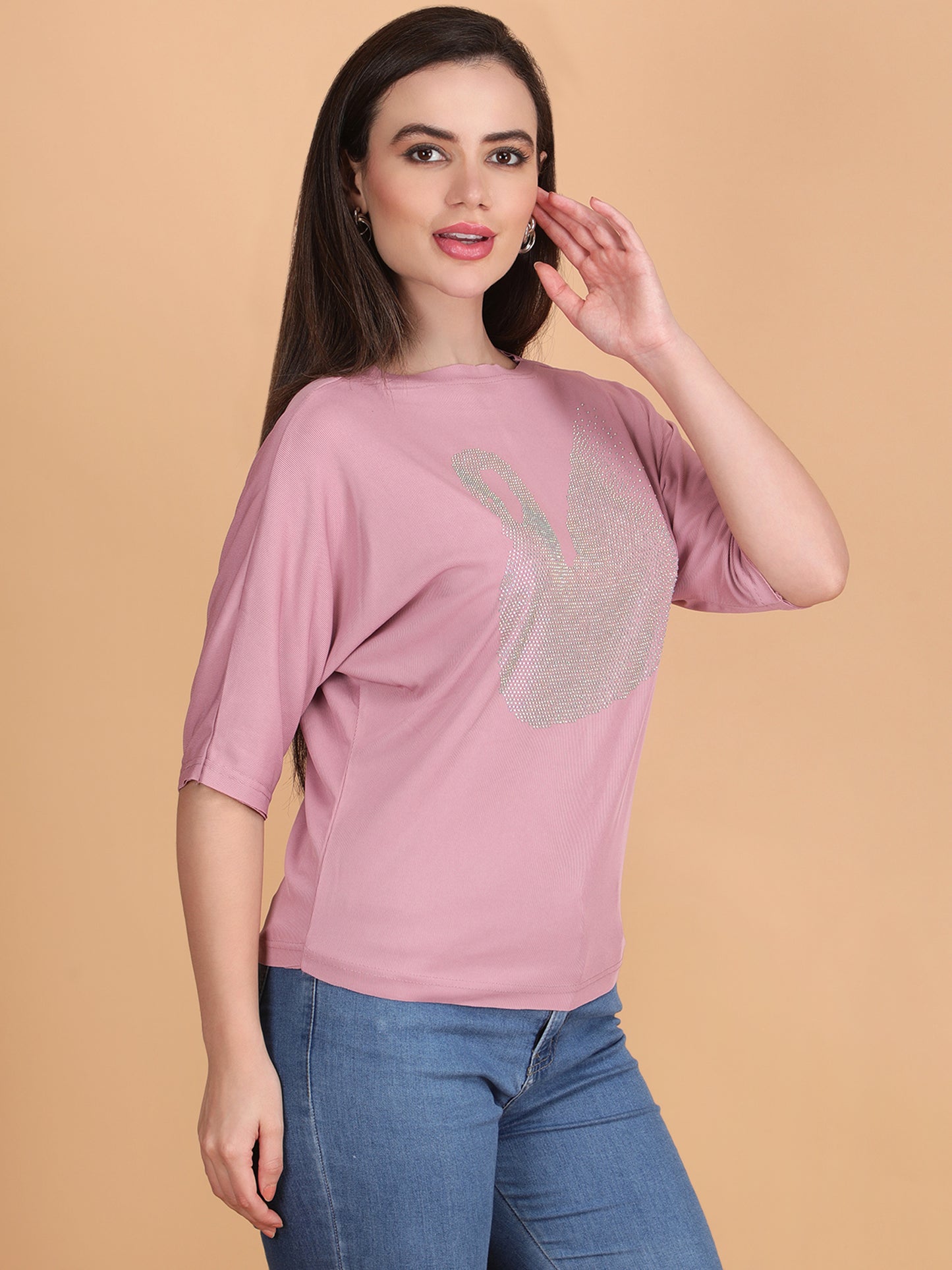 Rhinestone  Swan T-Shirt