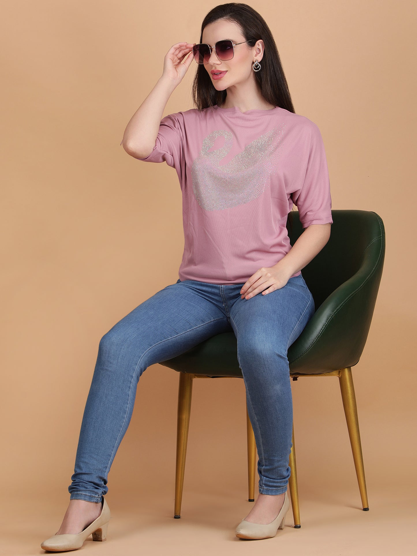 Rhinestone  Swan T-Shirt