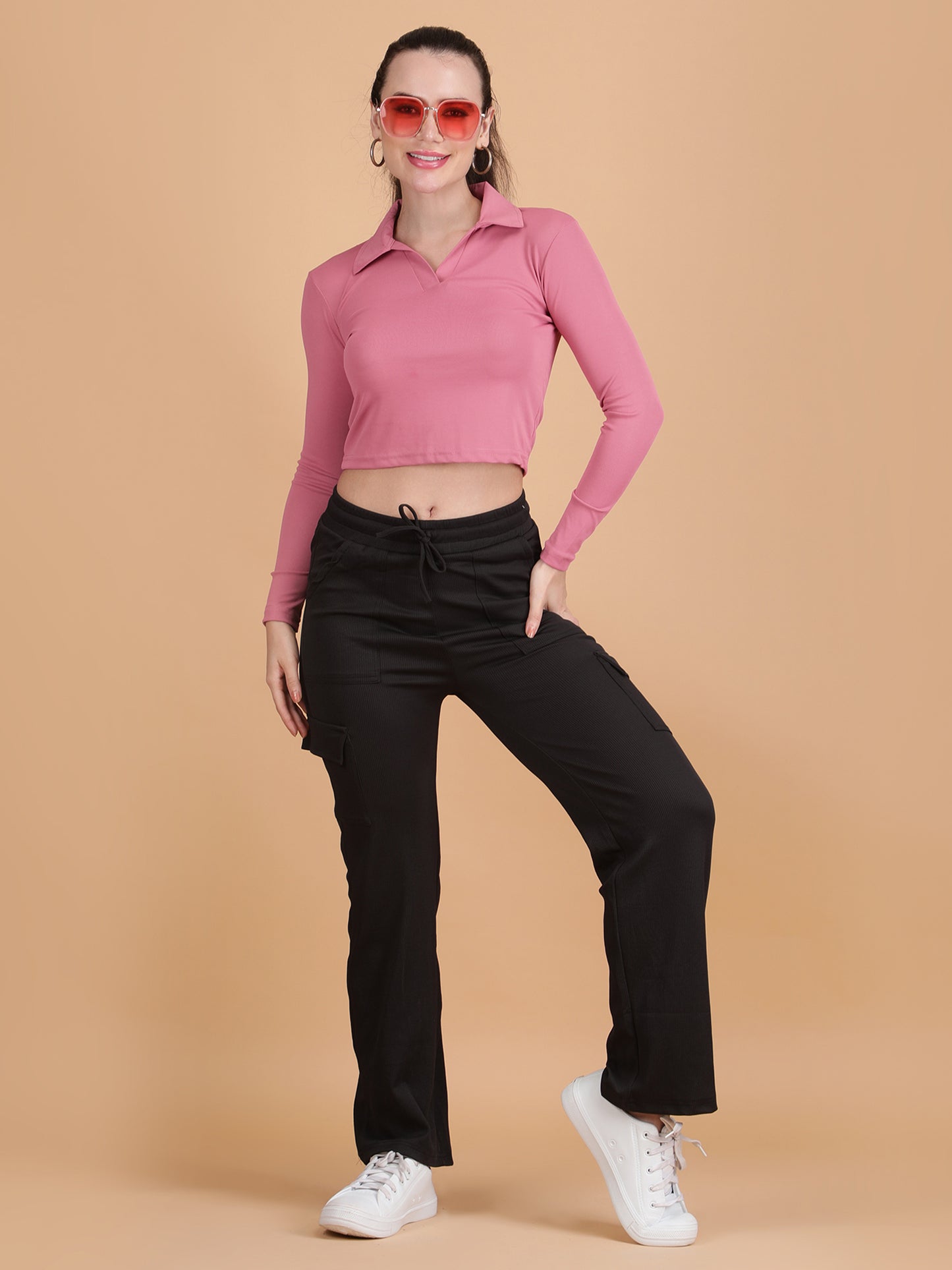 Collar Neck Crop Top