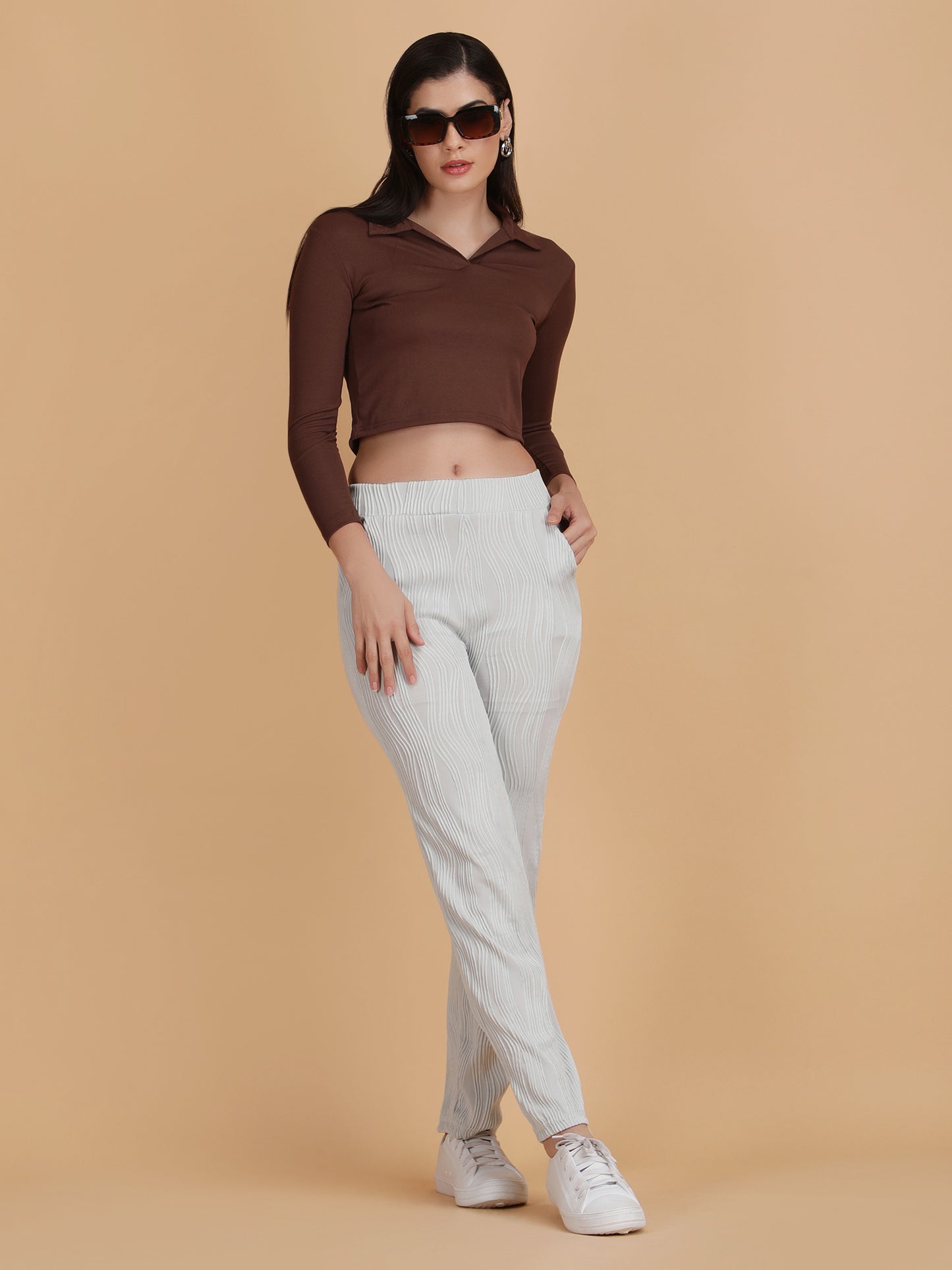 Collar Neck Crop Top