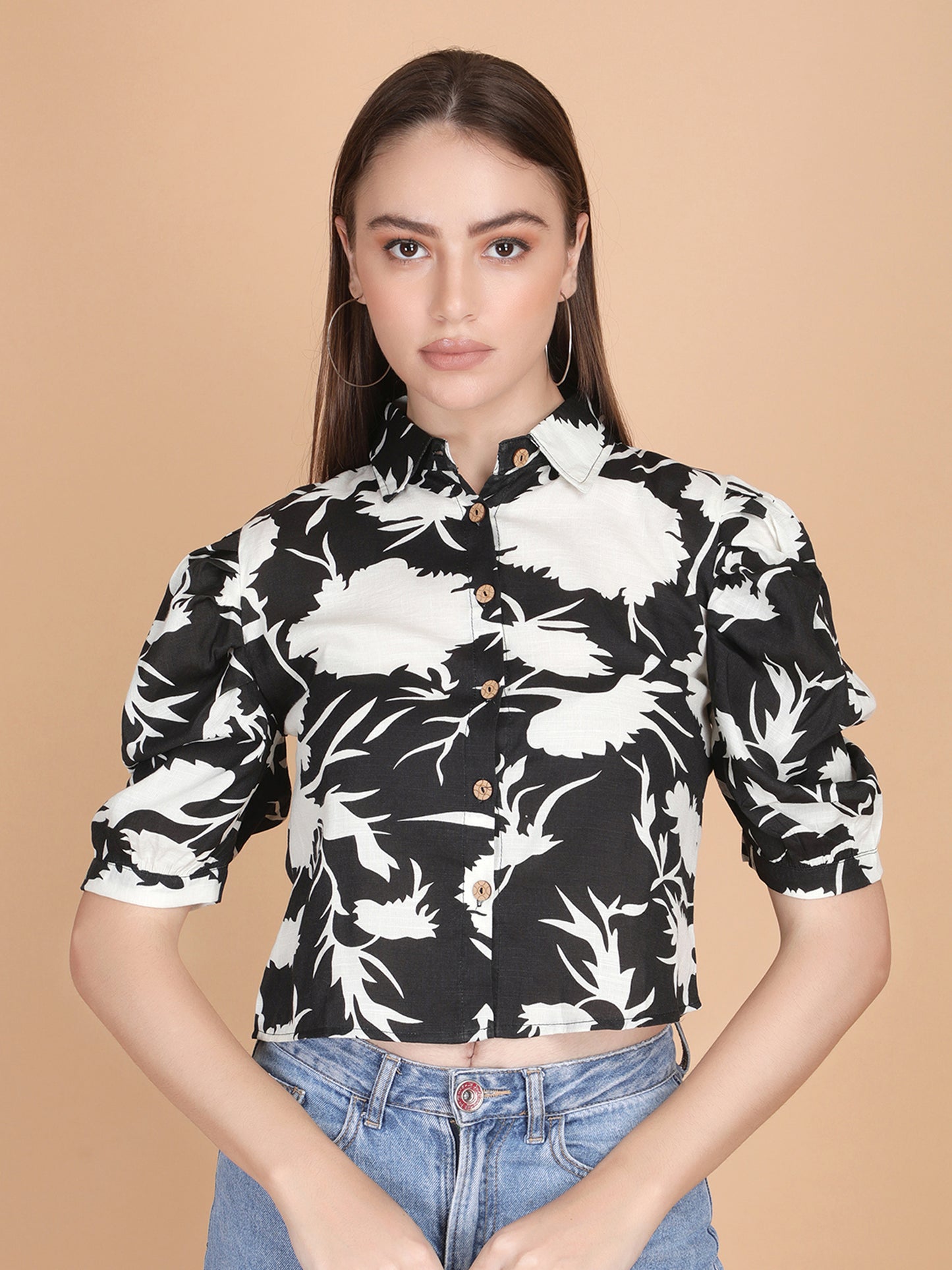 Floral Printed Collar Shirt