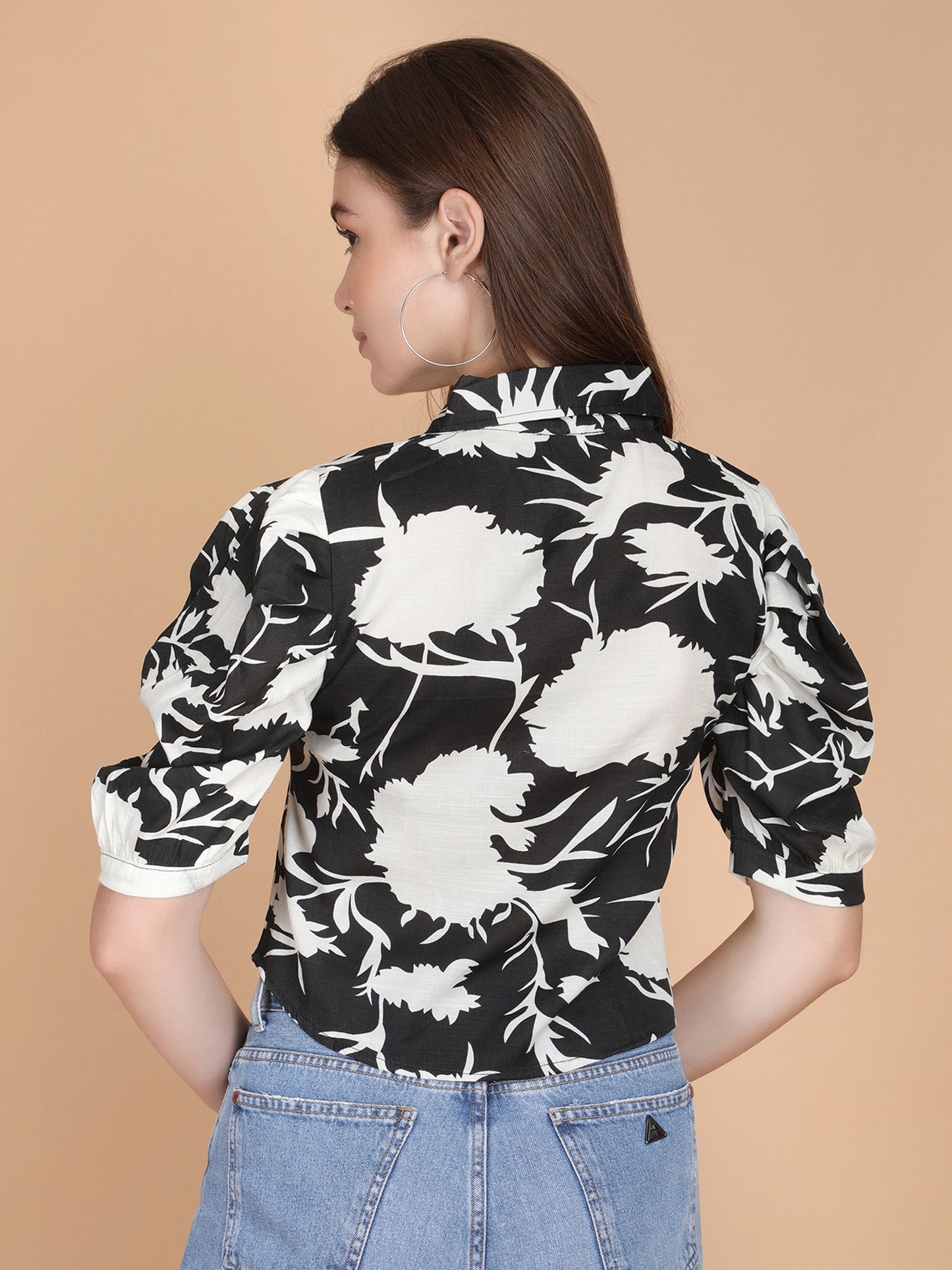 Floral Printed Collar Shirt