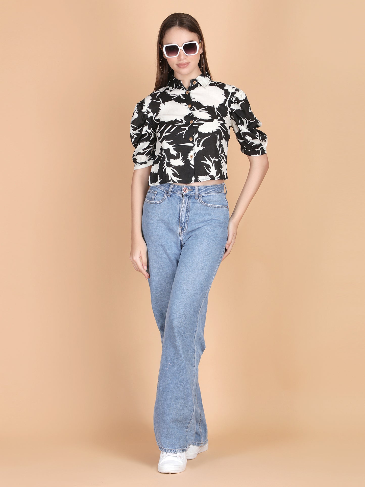 Floral Printed Collar Shirt