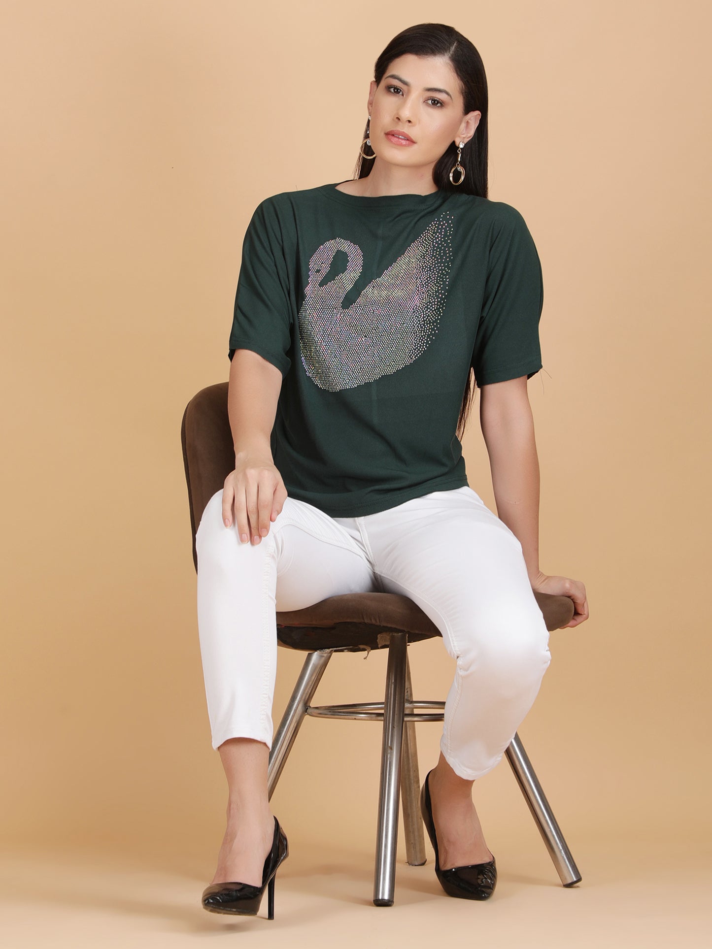 Rhinestone  Swan T-Shirt