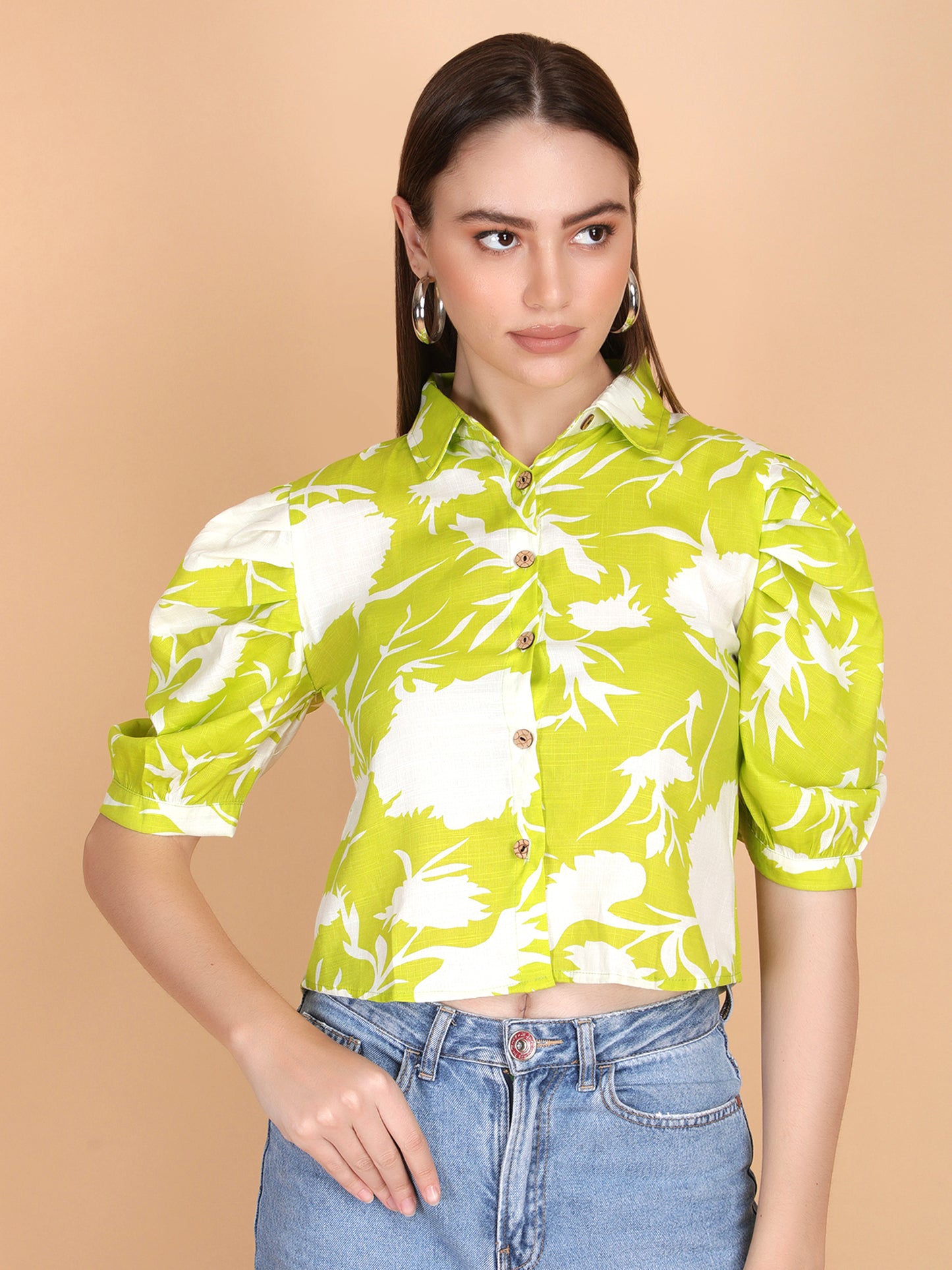 Floral Printed Collar Shirt